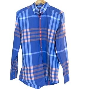 Southern Tide Trim Fit Sailgate blue plaid shirt Size Medium